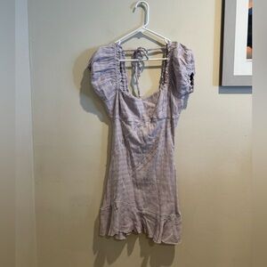 Free People Body Con Lavender Short Sleeve‎ Dress with Tie-Back Small